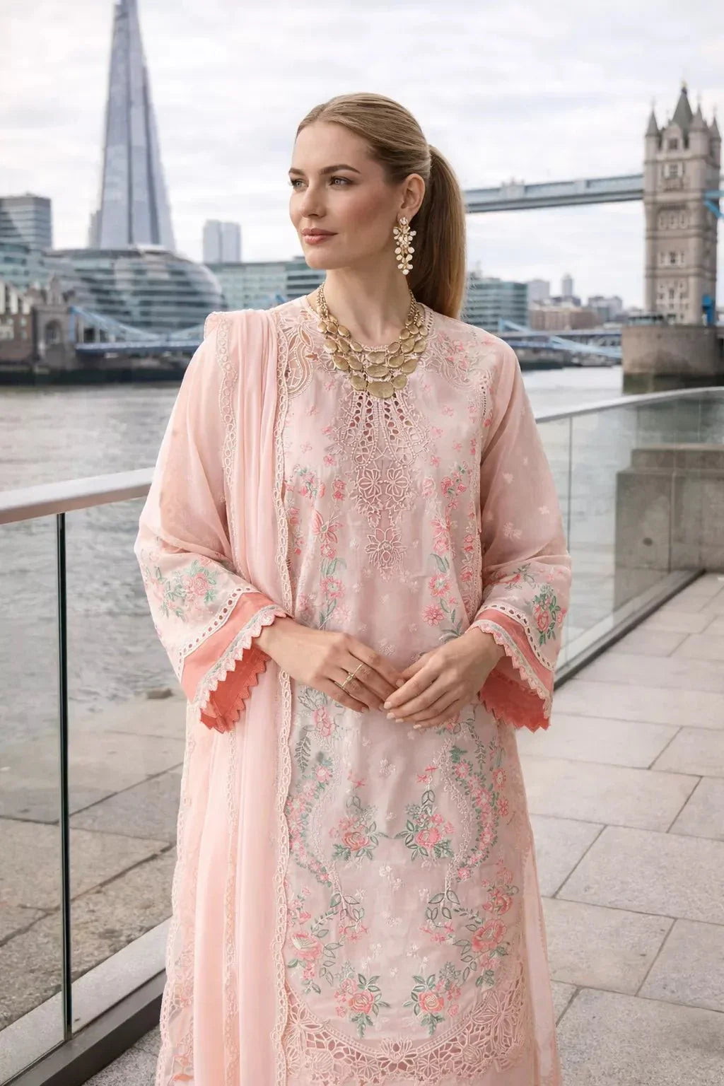 Belgravia Bloom – 3 Piece Embroidered Lawn Suit - London Womens Wear