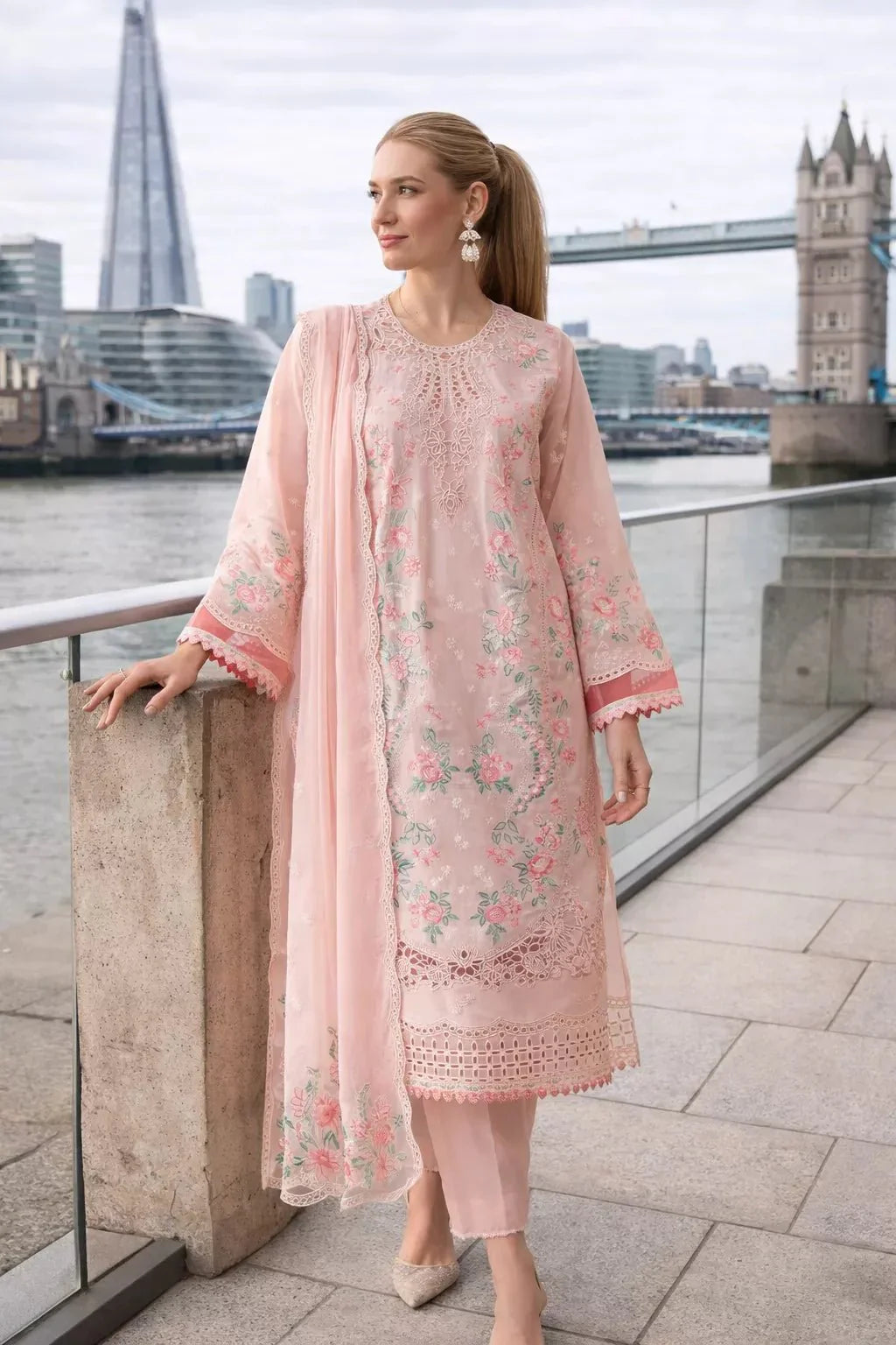 Belgravia Bloom – 3 Piece Embroidered Lawn Suit - London Womens Wear