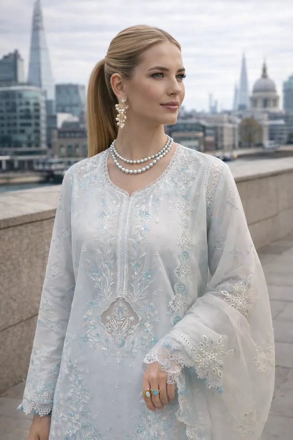 Belgravia Breeze – 3 Piece Embroidered Lawn Suit - London Womens Wear