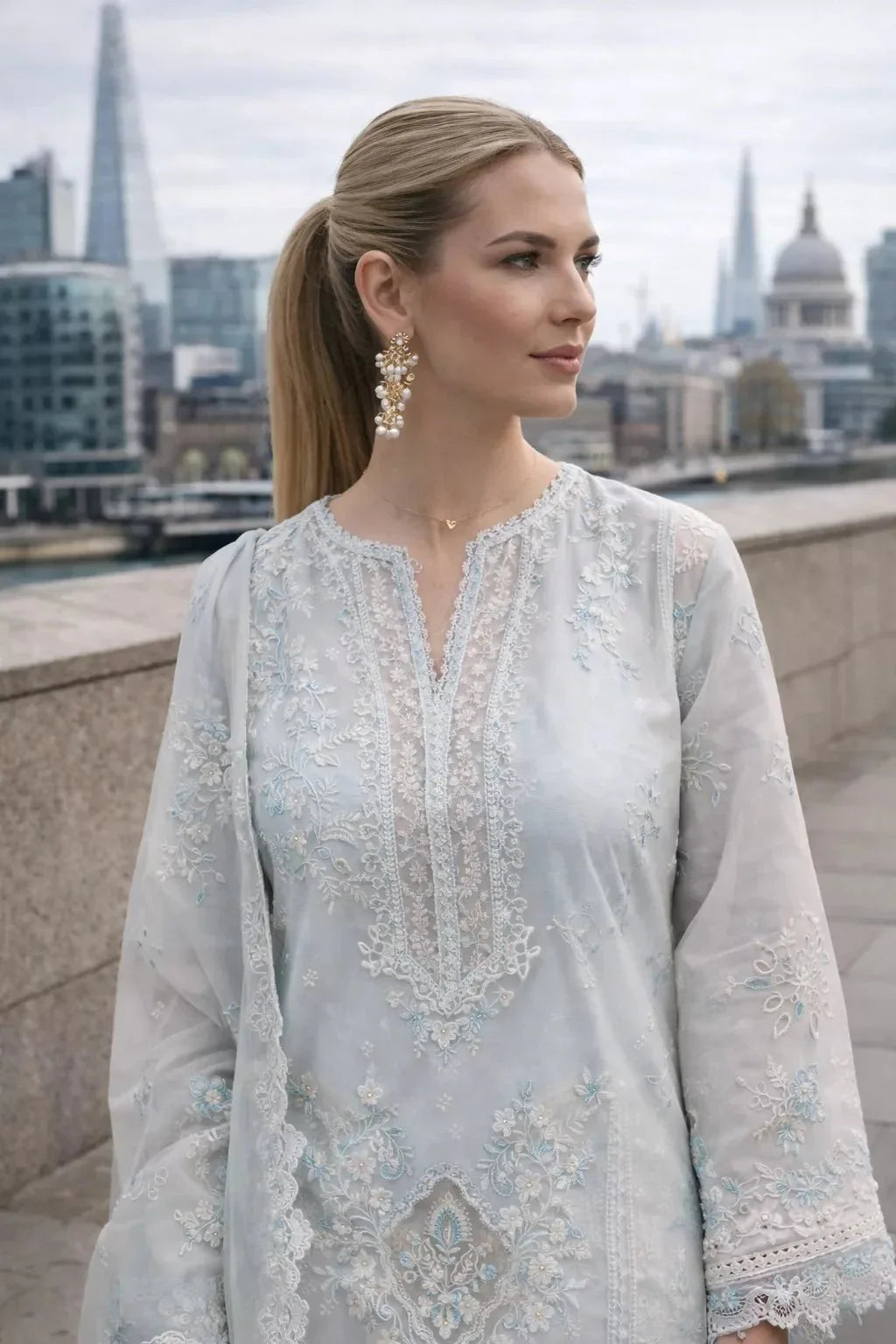 Belgravia Breeze – 3 Piece Embroidered Lawn Suit - London Womens Wear