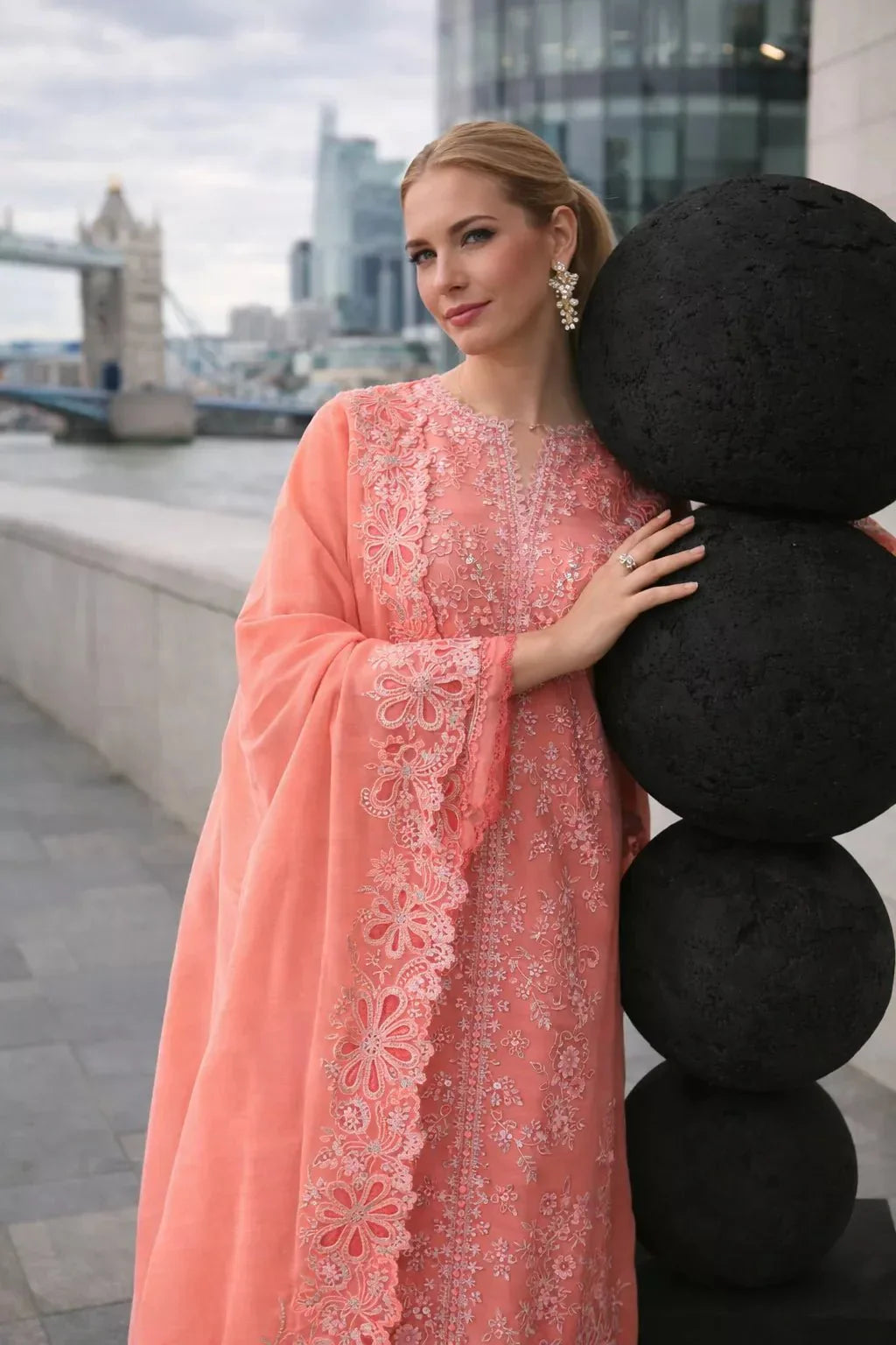 Camden Rose Luxe – 3 Piece Embroidered Lawn Suit - London Womens Wear