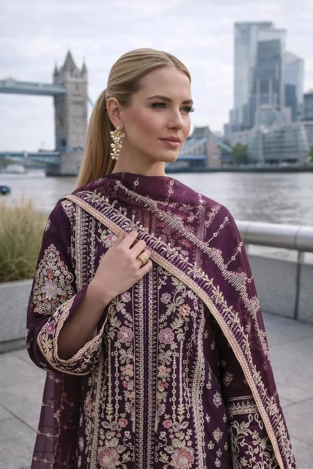Elowen Regal – 3 Piece Embroidered Lawn Suit - London Womens Wear